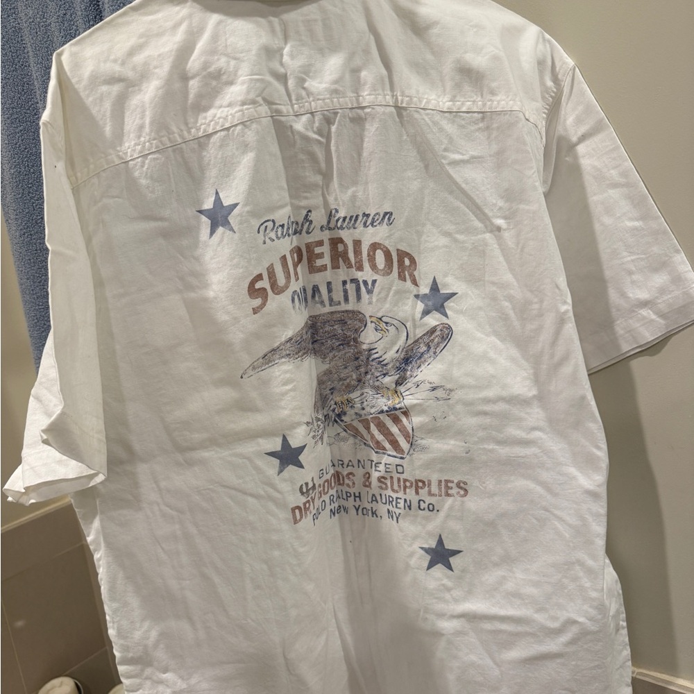 Ralph Lauren White Graphic Casual Shirt NWT